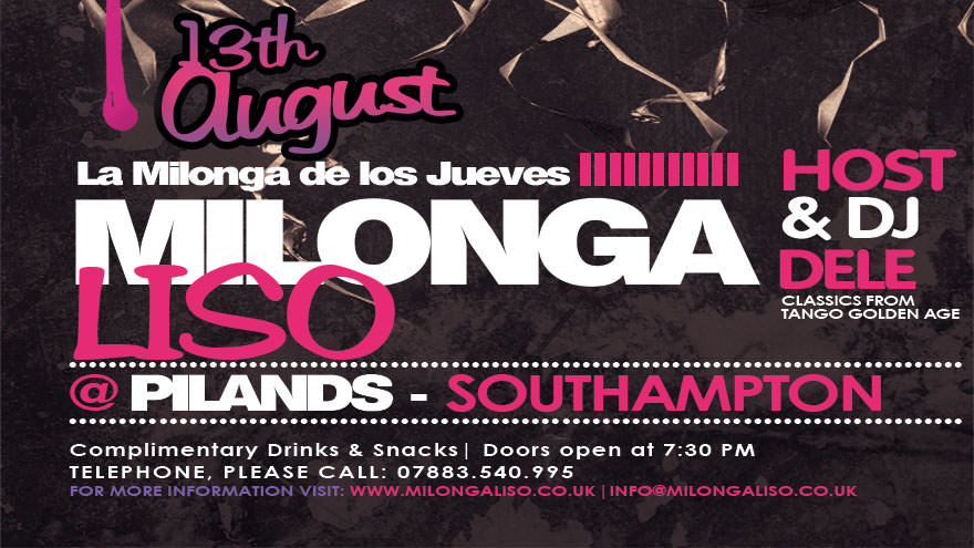 Milongaliso at Pilands, Thursday, August 13th